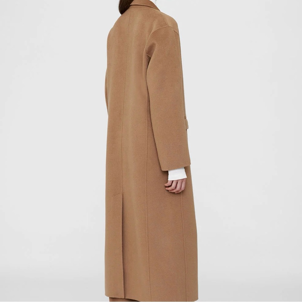 Anine Bing Quinn Long Coat Camel Cashmere Blend (XL) - Picture 5 of 8